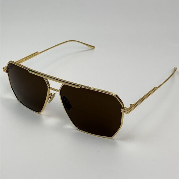 NEW Bottega Veneta Sunglasses BV1012S 003 Gold Brown Unisex Authentic main image 6